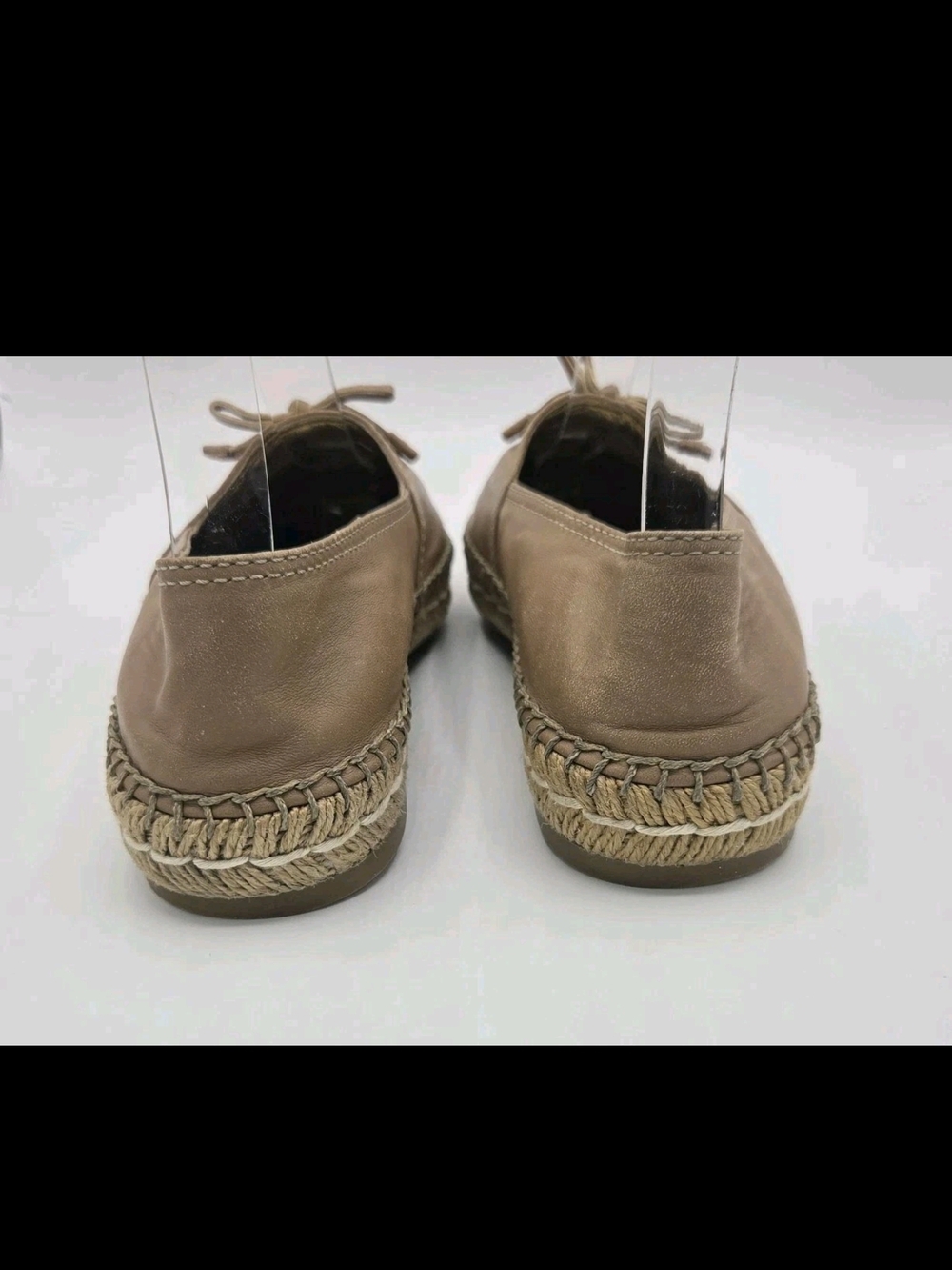 Prada Nappa Leather Espadrilles Tan Brown Bow Italy Womens Size 35 US 5 - Picture 7 of 14